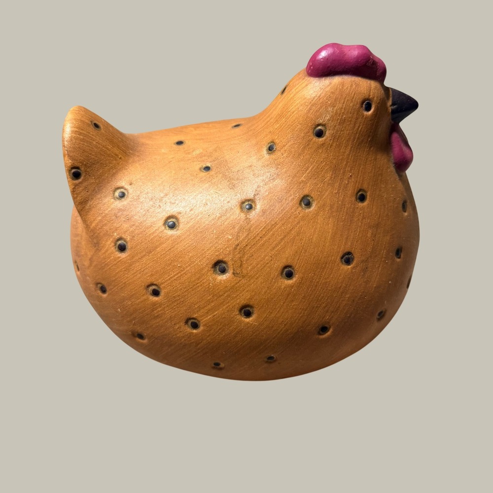 Wangs International Ceramic Chicken Figurine Polka Dot Hen Farmhouse Decor G5011